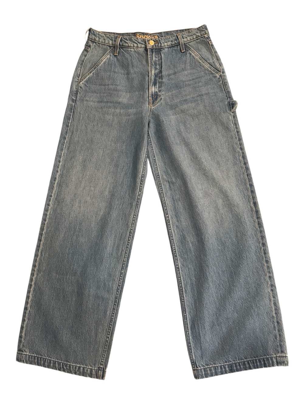 MOTHER SNACKS! The Fun Dip Utility Puddle Wide Leg Jeans